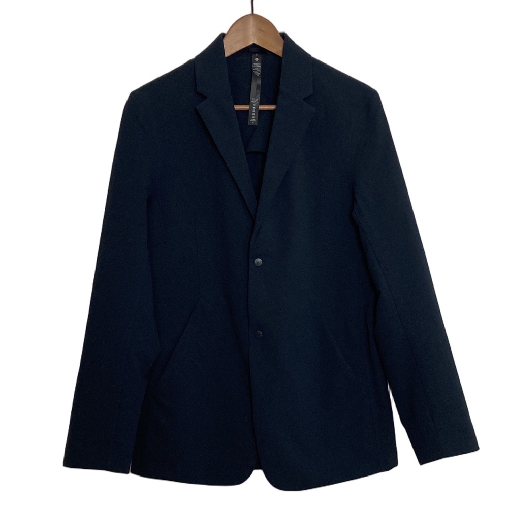 Lululemon New Venture Blazer Mens Small Navy Blue Stretch Water Repellent Travel
